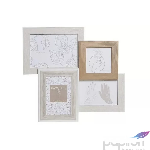 Képkeret MDF/üveg 4 fotóhoz, 37x3x35cm 