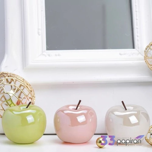 Kerámia alma dekoráció 15cm metálfényű exkluzív termék (3-féle színben) 1db/ár SDGW26