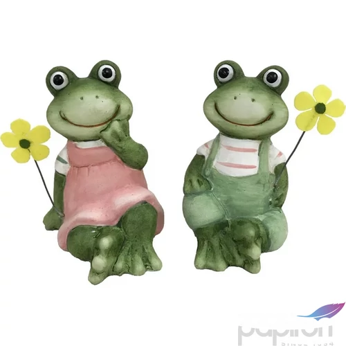 Kerámia dekor béka Fiú+Lány Ülő 2S 8,8Cm