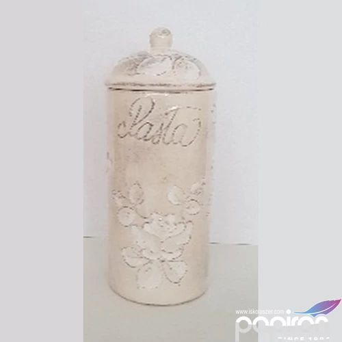 Kerámia pastatartó 10,5x26cm Domború mintás virágos natúr kézzel festett