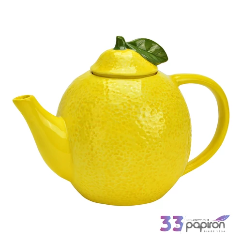 Kerámia Teáskanna sárga citromos 22x18x13cm kézzel festett porcelán 1db/ár SDGW26