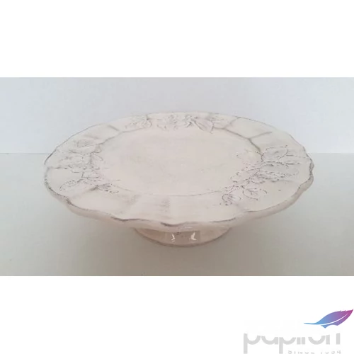 Tortatál Porcelán 28x9cm virágos natúr, kézzel festett