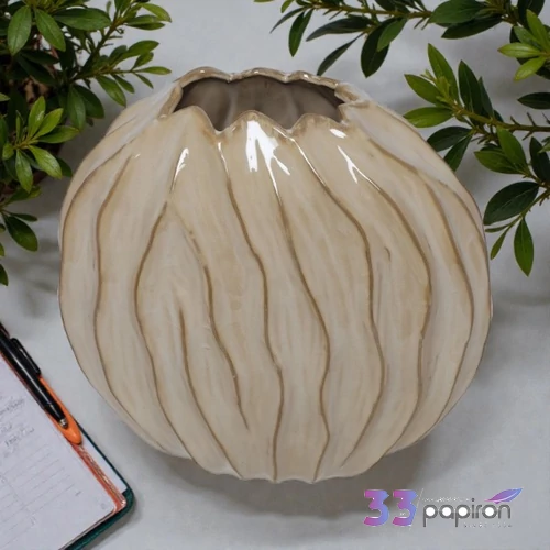 Váza kerámia 38cm Baron Boulder M krém 38x17x38cm DST25