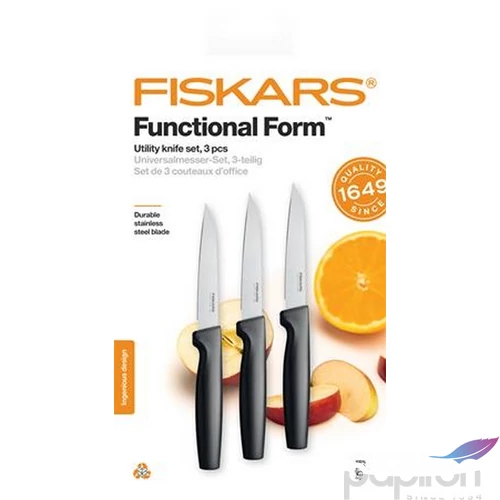Fiskars 21cm hússzeletelő Functional Form 3db-os 11cm-es fekete IF1057539