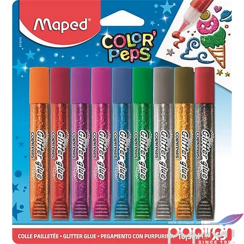 Készségfejlesztő készlet Maped Creatív Color'Peps csillámos ragasztó 9 szín/csomag