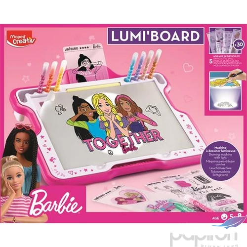 Készségfejlesztő készlet Maped Rajzkészlet, Maped Creativ Lumi Board Barbie