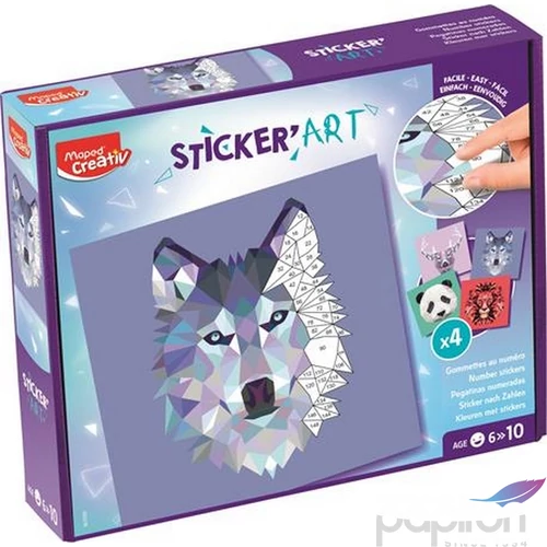 Készségfejlesztő készlet Maped Matricás készlet, Maped Creativ Sticker Art állatok