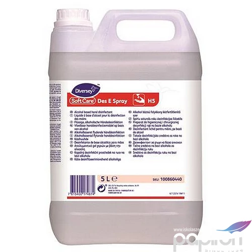 Kézfertőtlenítő folyadék alkoholos 5 l Soft Care Des E Spray