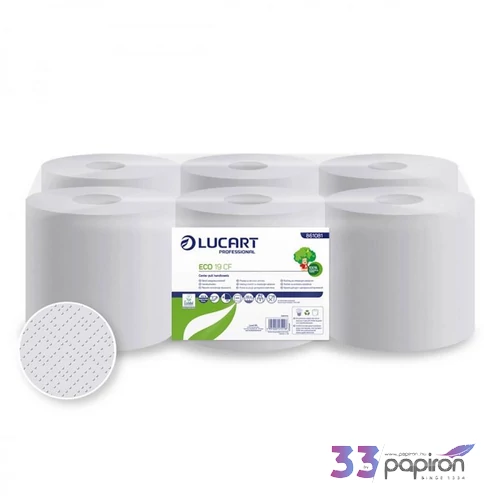 Kéztörlő 2 rétegű fehér 6 tekercs/karton 19 CF EcoLucart_861081