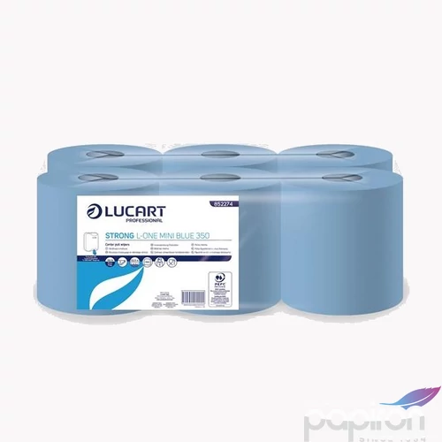 Kéztörlő tekercses 2 2 rétegű LUCART L-One mini Strong Blue 350 kék
