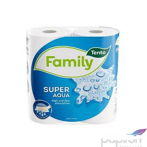 Kéztörlő tekercses 2 2 rétegű TENTO Family Super Aqua fehér
