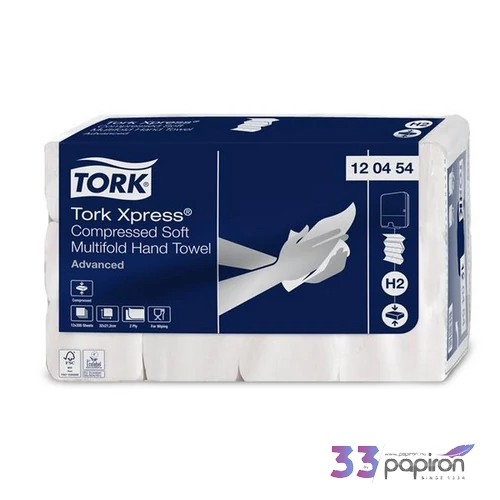 Kéztörlő tömörített Interfold 2 réteg 200lap H2 rendszer Advanced TORK Xpress Soft Multifold