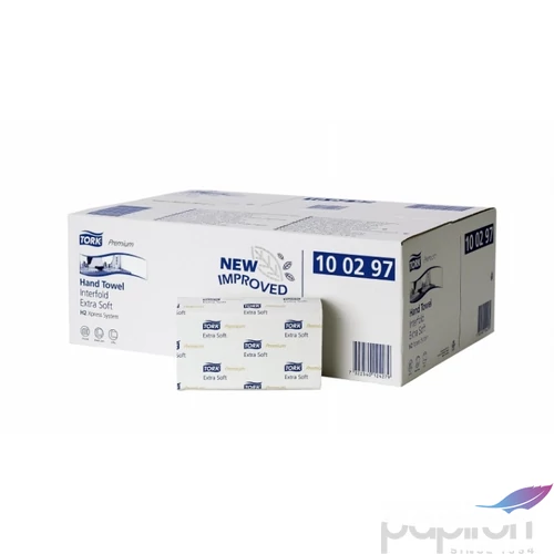 Kéztörlő hajtogatott Tork Premium Interfold ext.soft, ext.fehér 10 2rétegű H2 rendszerhez 21cso/kar 100297