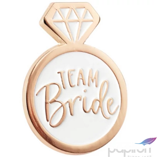 Party kitűző "Team Bride rose gold