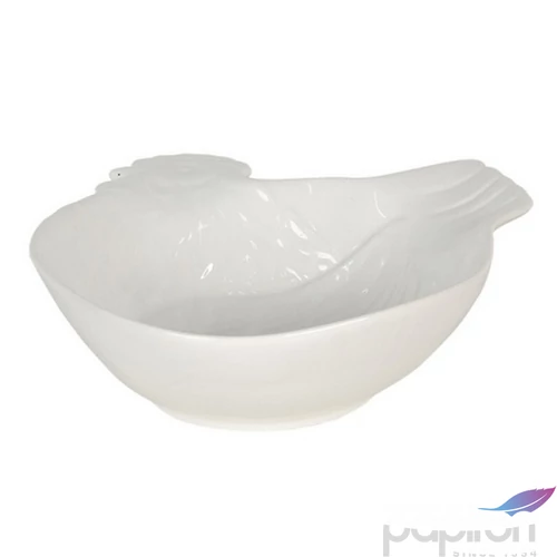 Kínálótál Porcelán kakasos 23x26x7cm, fehér 
