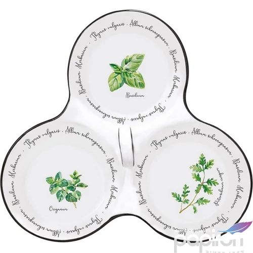 Kínálótál Porcelán növény mint 3 részes 20,5x17cm, dobozban Herbarium