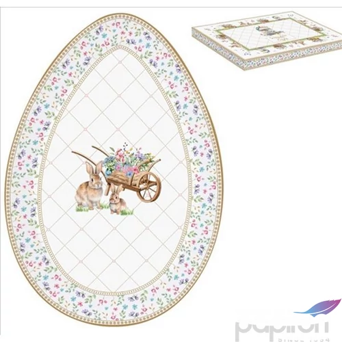 Kínálótálca porcelán 30x21cm, Spring Bloom tojás formájú dobozban,