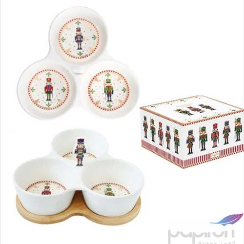 Kínálótálka szett porcelán 3db-os 20,5x17cm Nutcracker dobozban