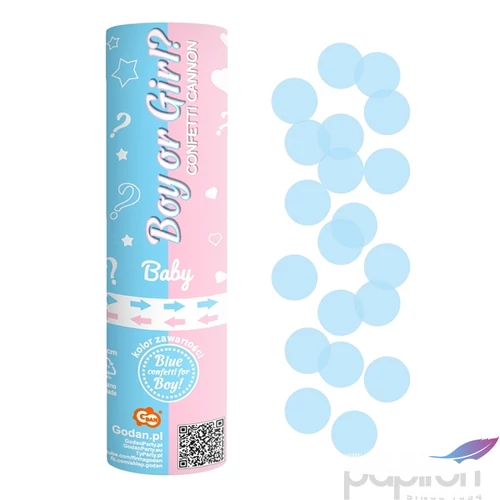 Konfetti kilövő 15cm Bébi kék, Boy or Girl