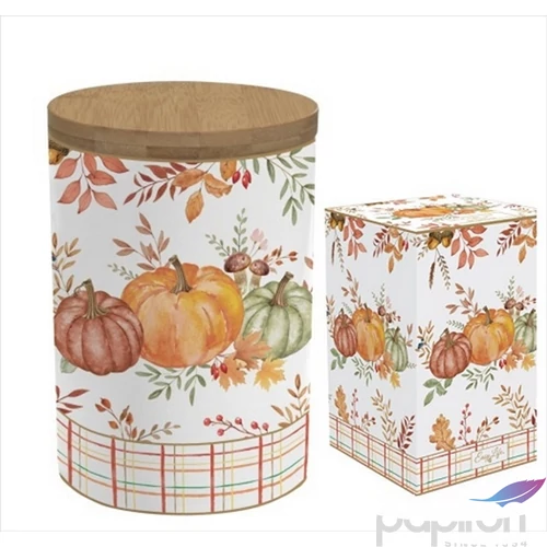 Konyhai tároló porcelán Harvest bambusz fedéllel, 11x16cm, dobozban