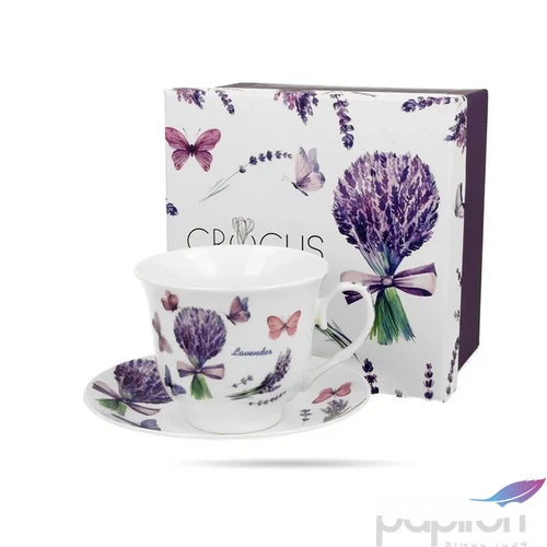 Csésze+alj Porcelán 250ml dobozban, Violet