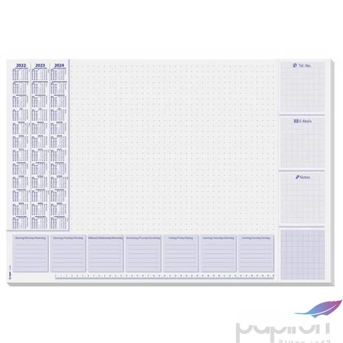 Könyökalátét Siegel 595x410mm, 3 éves és heti tervezővel SIHO355