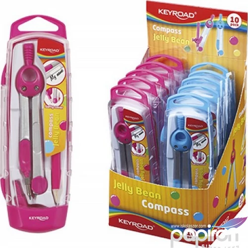 Körző Keyroad KR971121/971130 fém, műanyag tok Iskolaszezonos termék