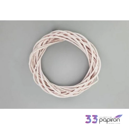 Koszorú vesszőből 25cm pasztell rózsaszín