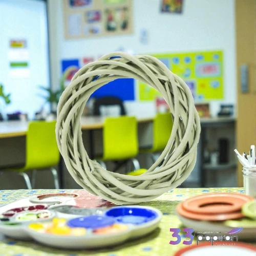 Koszorú vesszőből 30cm pasztell zöld, 30cm