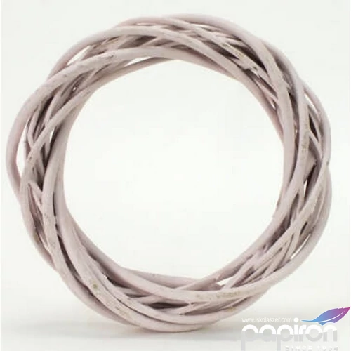 Koszorú vesszőből 20cm pasztell rózsaszín, 20cm