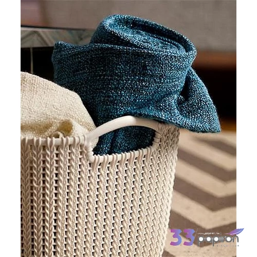 Kötött hatású kosár méret CURVER Knit fehér