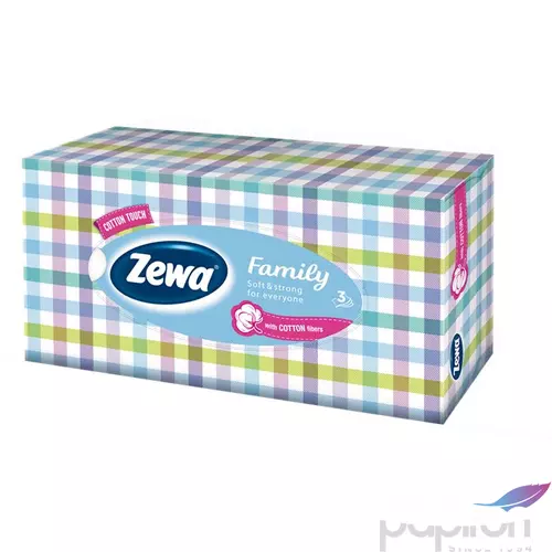 Kozmetikai kendő ZEWA 3rétegű 90db Family illatmentes