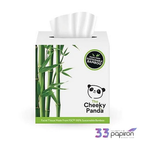 Kozmetikai kendő bambusz 3rétegű 56 lap CHEEKY PANDA fehér