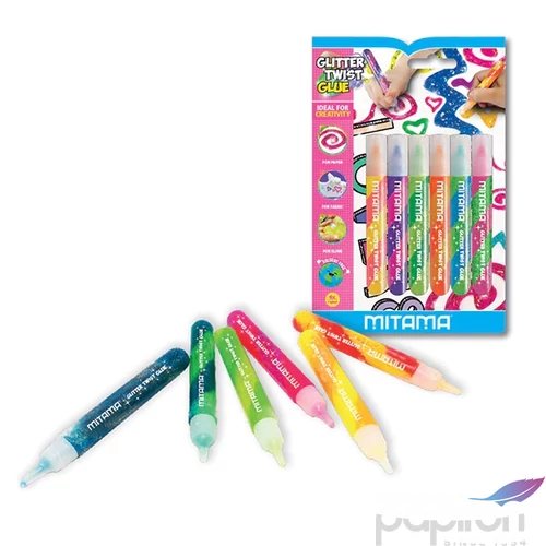 Kreatív csillámos ragasztó Mitama, 10,5ml 6db/set 62512