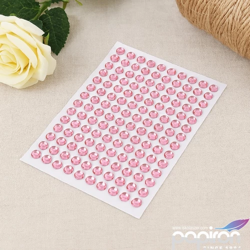 Kreatív dekor strasszkő öntapa rózsaszín átm:6mm 25