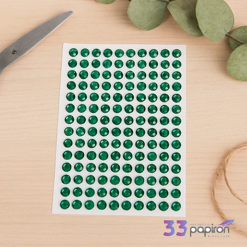 Kreatív dekor strasszkő öntapa smaragd zöld átm:7mm 25