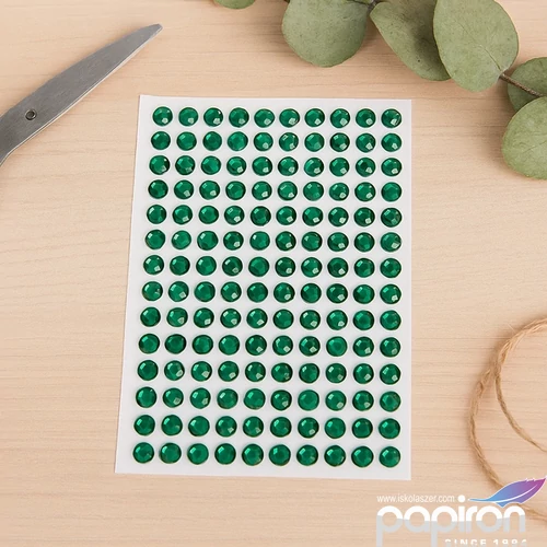 Kreatív dekor strasszkő öntapa smaragd zöld átm:7mm 25
