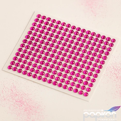 Kreatív dekor strasszkő öntapadós pink 6mm 