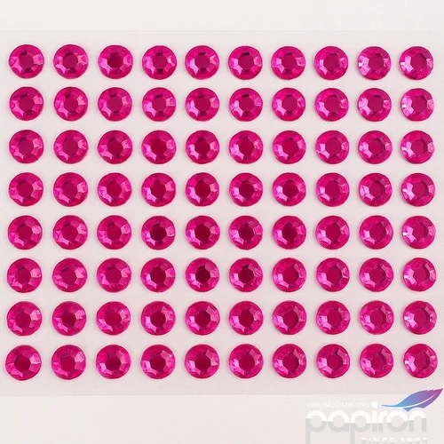 Kreatív dekor strasszkő öntapadós pink, 7mm