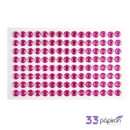 Kreatív dekor strasszkő öntapadós pink, 7mm