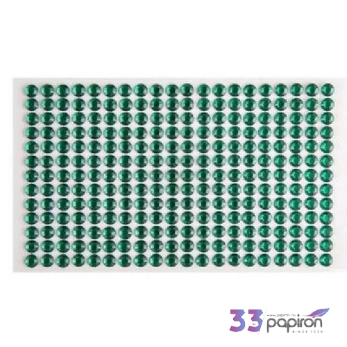 Kreatív dekor strasszkő öntapadós smaragd zöld 6mm