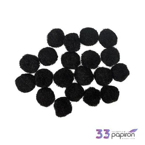 Kreatív dekoráció Junior pompom, fekete 20mm 20db/csomag, 137461