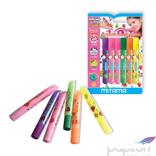 Kreatív csillámos ragasztó Mitama, 10,5ml illatos 6db/set 62863