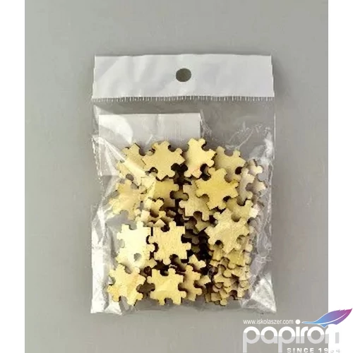 Kreatív fa puzzle elemek 2x2cm, 3mm vastag 50db/csomag