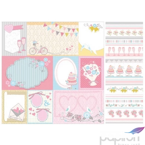 Kreatív papír Scrapbooking 2oldalas pasztell minták 30,5x30,5cm