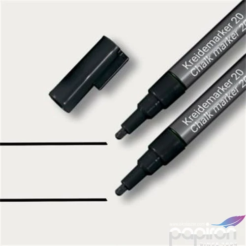 Krétamarker folyékony Sigel kúpos hegy, 1-2 mm fekete