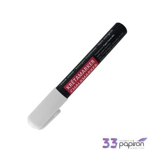 Krétamarker 3-6mm fehér kerek-vágott heggyel(forgatható heggyel) üvegmarker