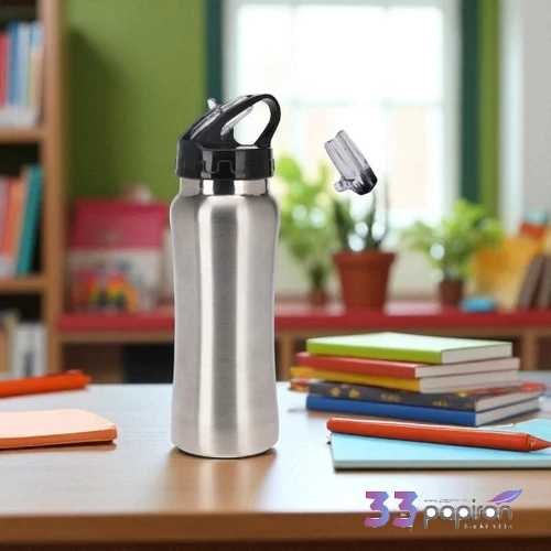 Kulacs 500ml fém szállhúzott ezüst színű kpmisk '25