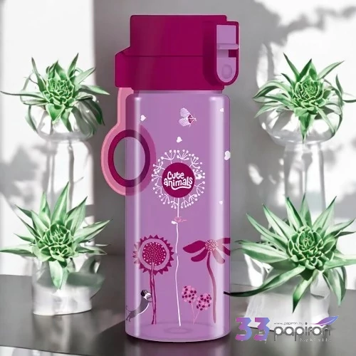Kulacs Ars Una 450ml 24'' Cute Animals Puppy Tacskó 55023696 Biztonságizáras PBA mentes