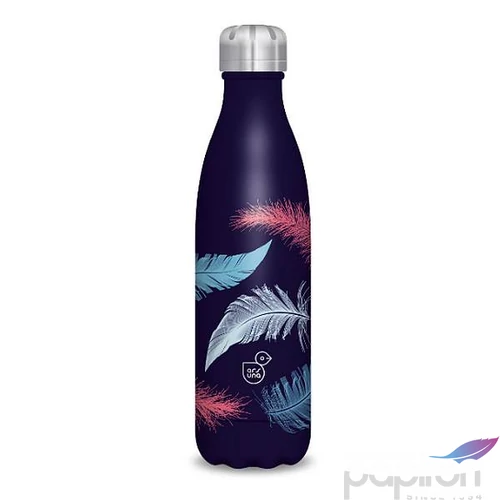 Kulacs Ars Una 500ml Duplafalú Fémkulacs Feather-Dark 22 55811705 Biztonságizáras PBA mentes kula